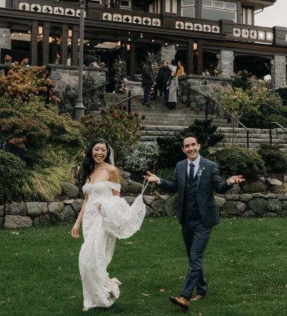 Casey Manderson and Cherlyn, on the day of their marriage.